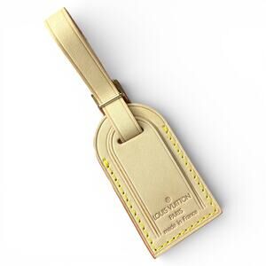 Authentic Louis Vuitton Vachetta Leather Luggage ID Tag Keepall Speedy Bag Charm